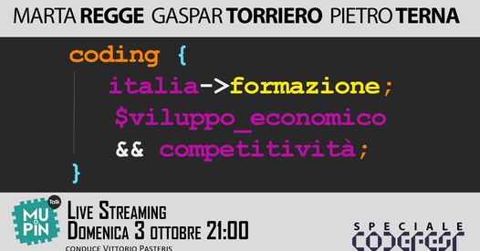 Mupin Talk S3E2 – Coding, Italia, formazione, sviluppo economico e competitività