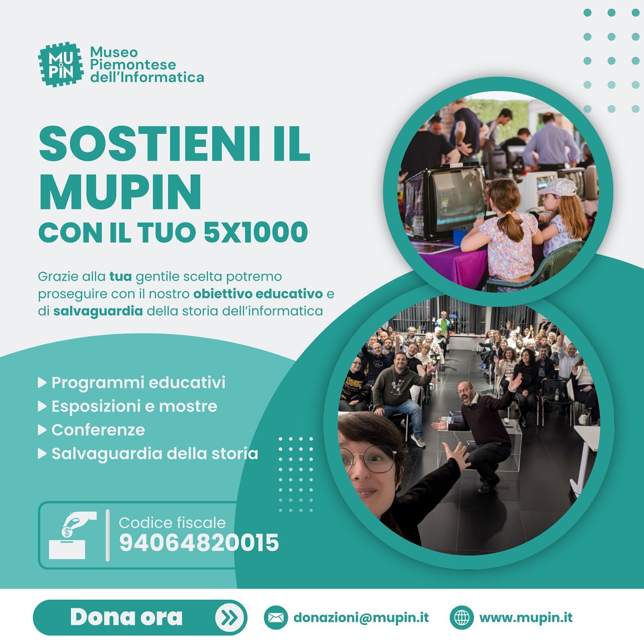 Dona il tuo 5X1000 2025 al Museo Piemontese dell’Informatica – MuPIn